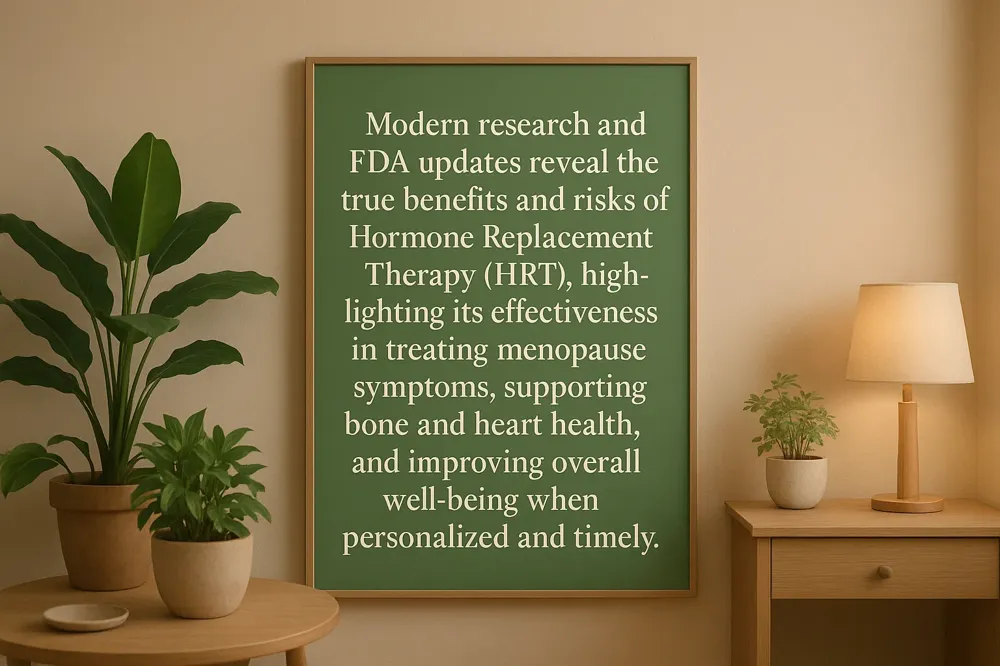 Modern research and FDA updates reveal the true benefits and risks of Hormone Replacement Therapy (HRT), highlighting its effectiveness in treating menopause symptoms, supporting bone and heart health, and improving overall well-being when personalized and timely.