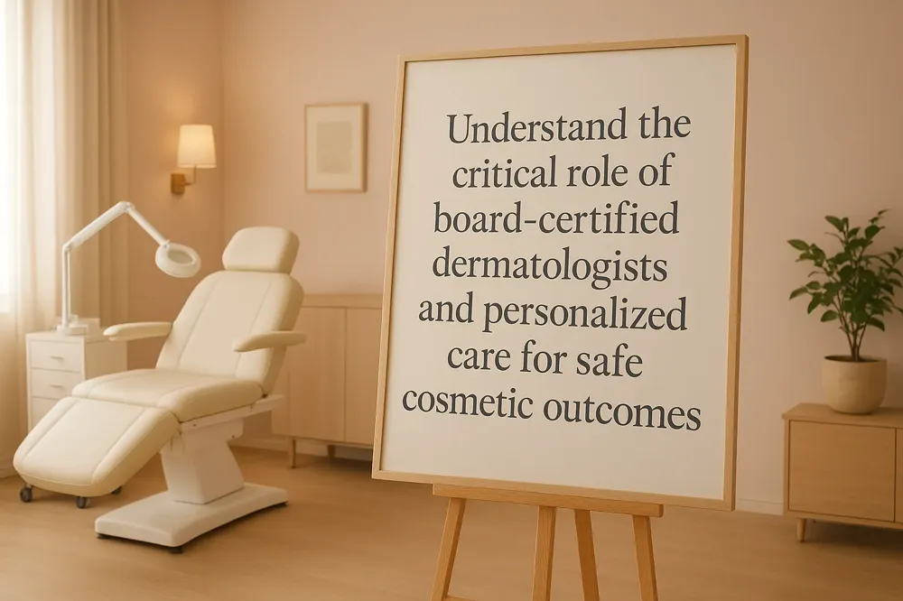Understand the critical role of board-certified dermatologists and personalized care for safe cosmetic outcomes.