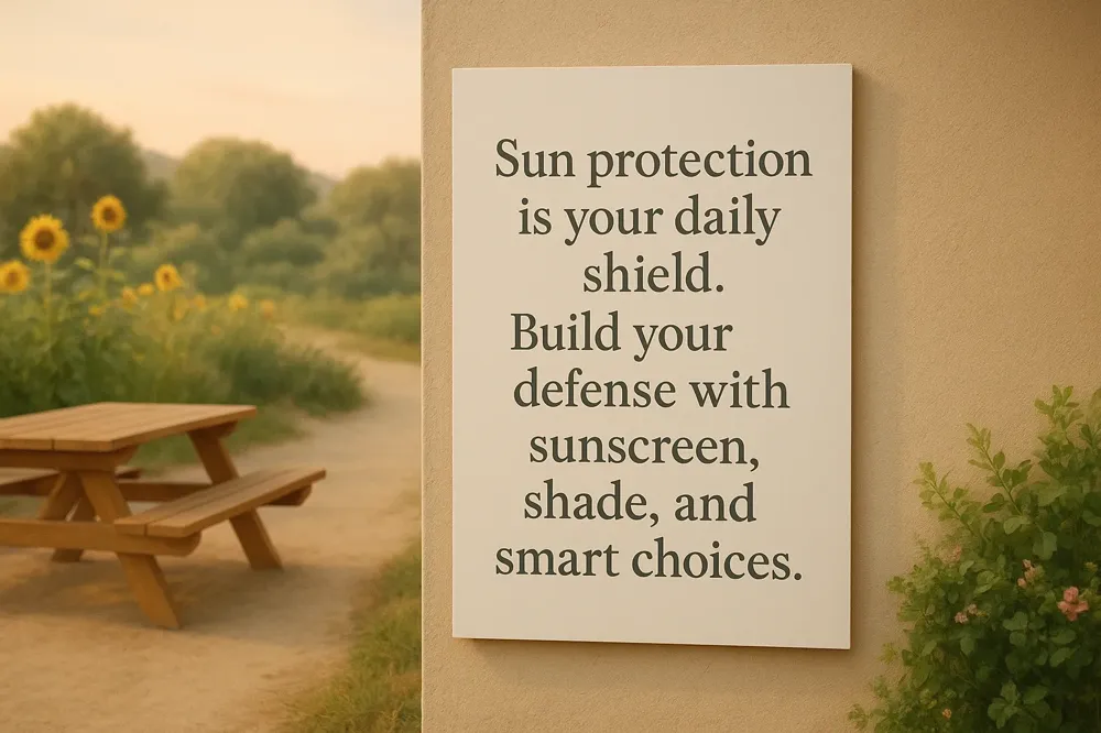 Sun protection is your daily shield. Build your defense with sunscreen, shade, and smart choices.
