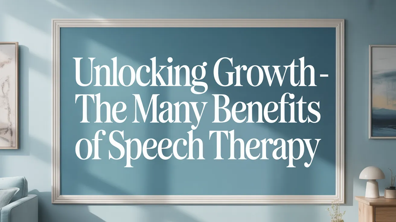 Unlocking Growth - The Many Benefits of Speech Therapy