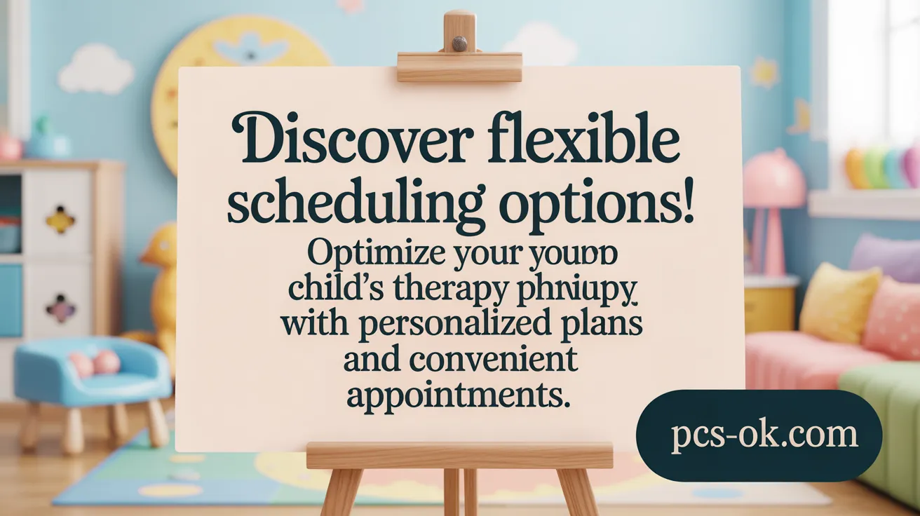 Discover flexible scheduling options! Optimize your child's therapy with tailored plans and convenient appointments.