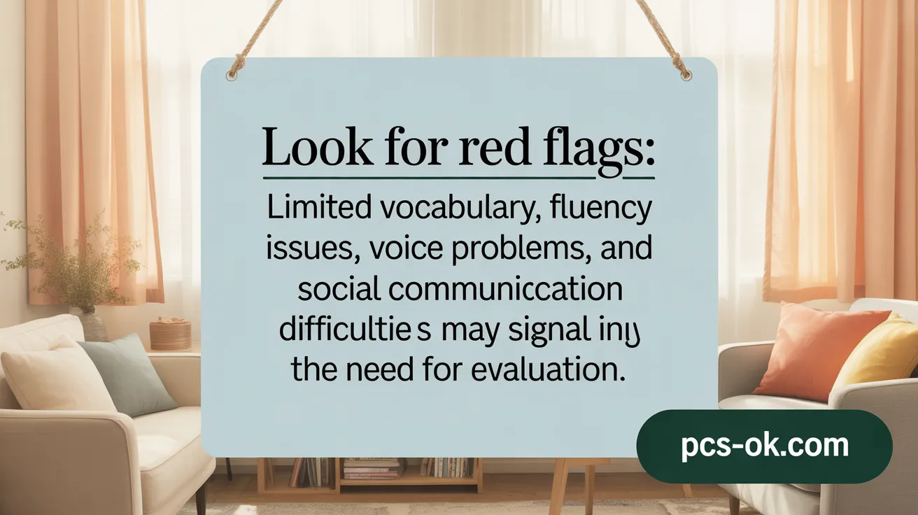 Look for Red Flags: Limited vocabulary, fluency issues, voice problems, and social communication difficulties may signal the need for evaluation.