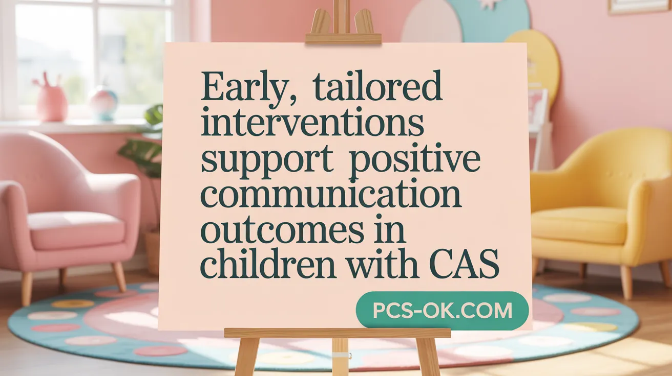 Early, Tailored Interventions Maximize Speech Outcomes in Children with CAS