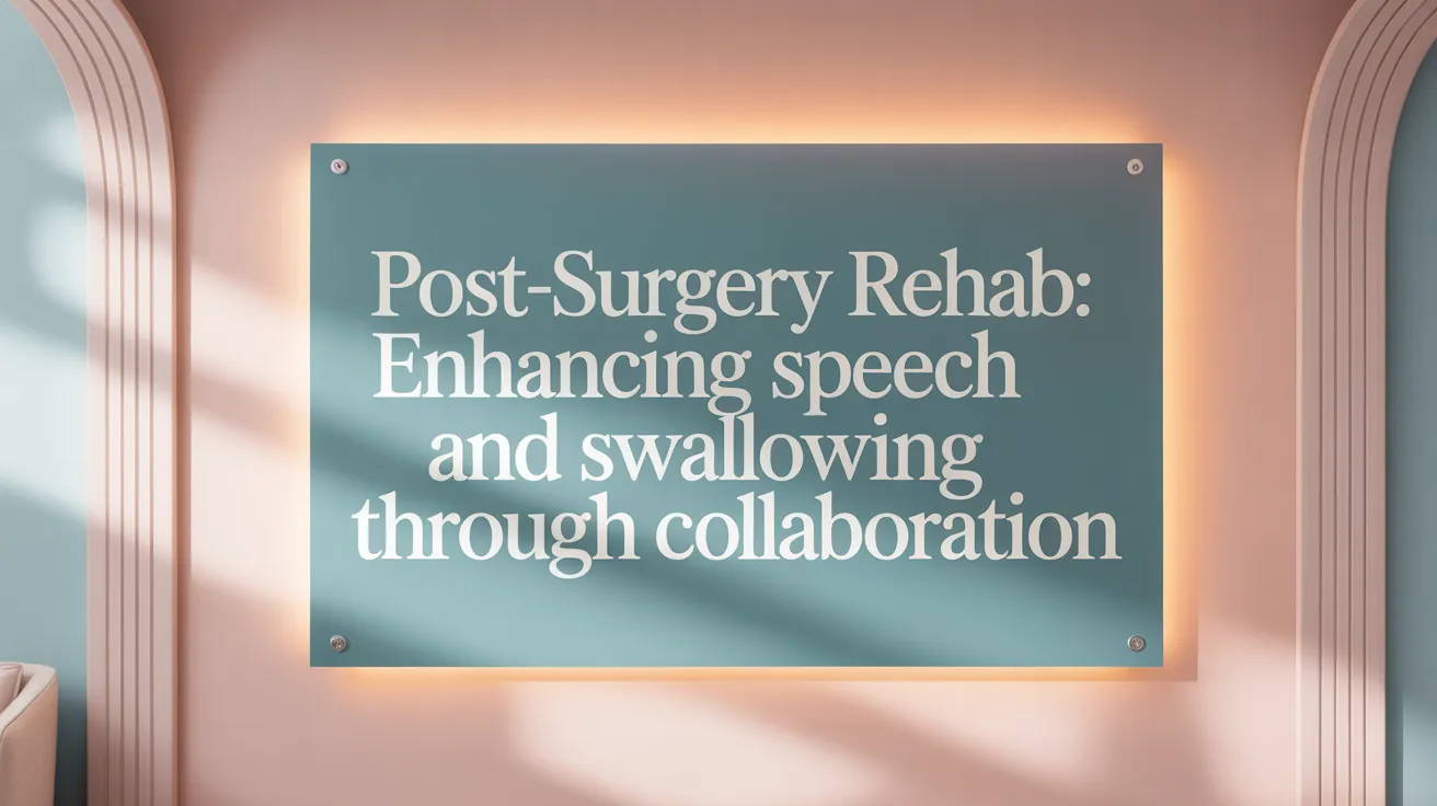 Post-Surgery Rehab: Enhancing Speech and Swallowing through Collaboration