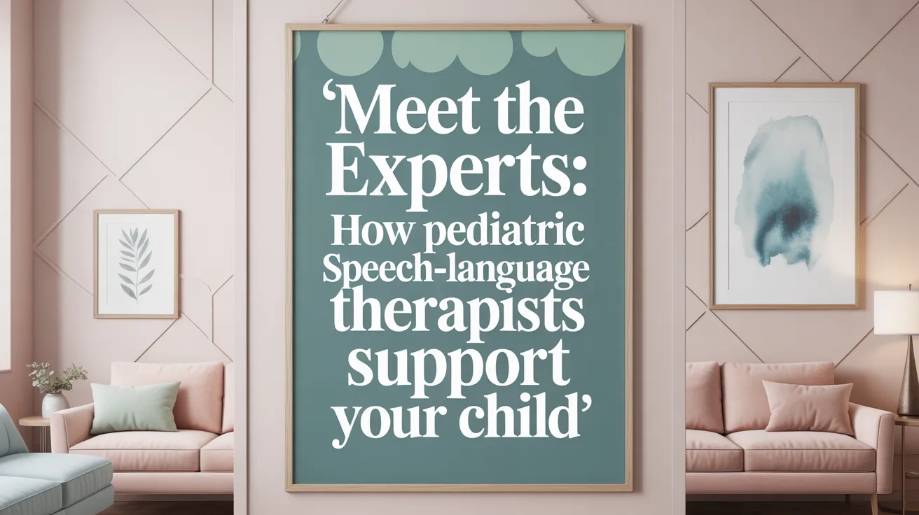 Meet the Experts: How Pediatric Speech-Language Therapists Support Your Child