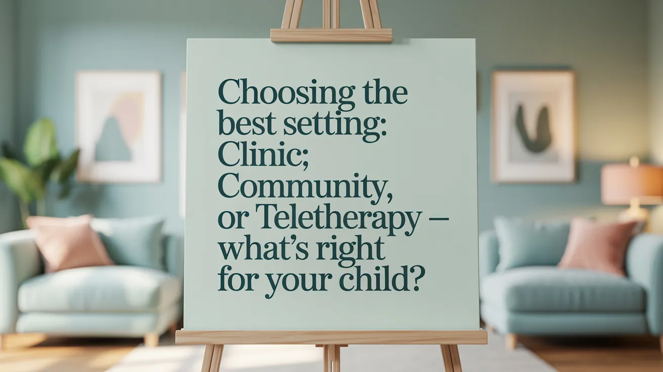 Choosing the Best Setting: Clinic, Community, or Teletherapy — What's Right for Your Child?