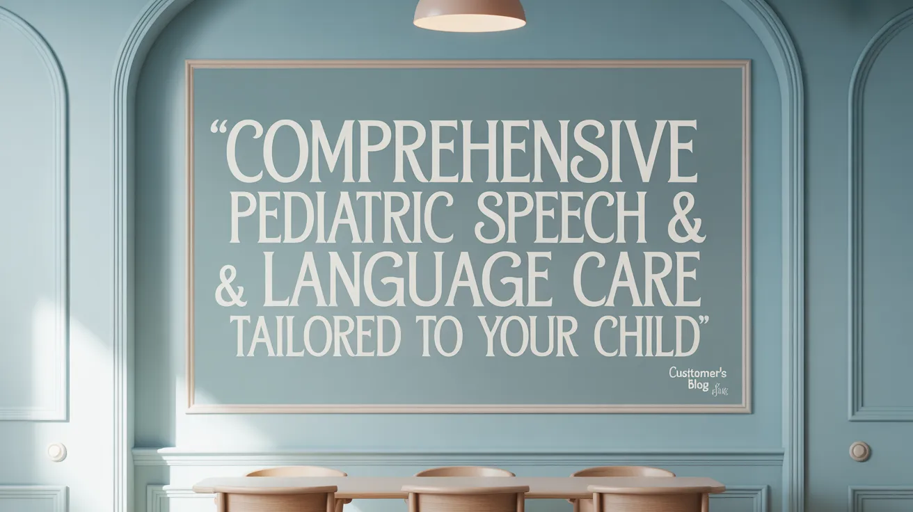 Comprehensive Pediatric Speech & Language Care Tailored to Your Child