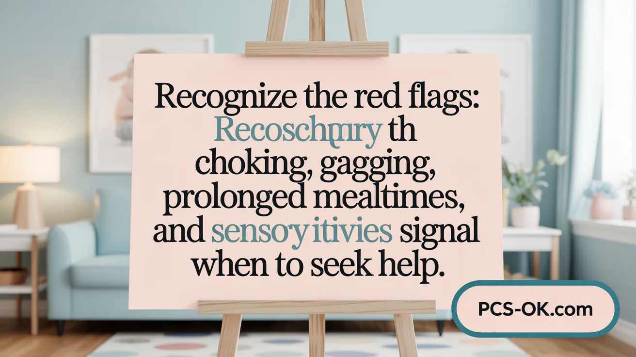 Recognize the Red Flags: Choking, gagging, prolonged mealtimes, and sensory sensitivities signal when to seek help.