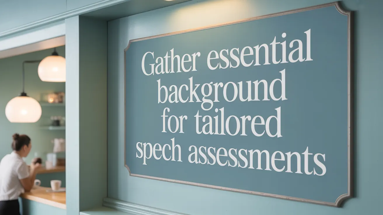 Gather Essential Background for Tailored Speech Assessments