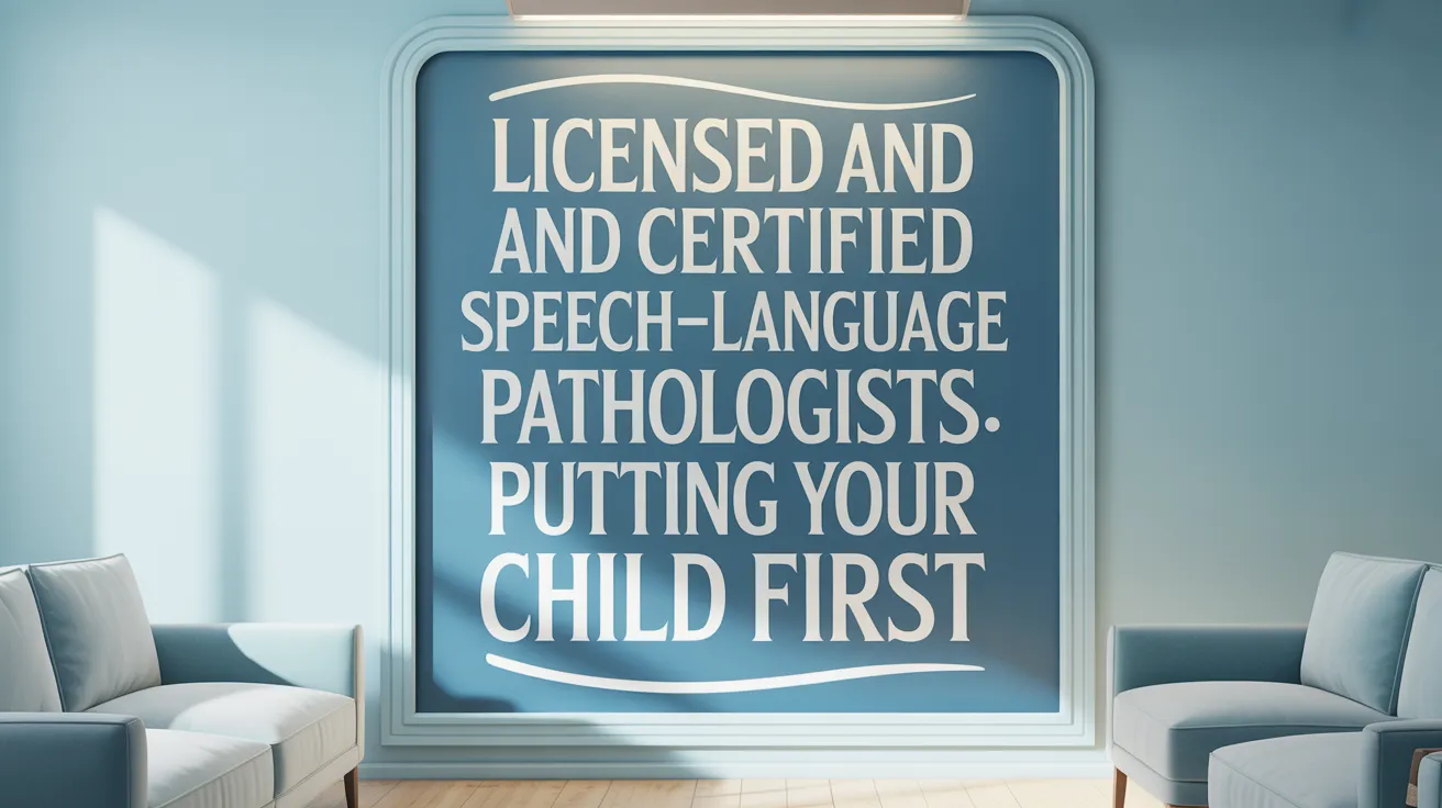 Licensed and Certified Speech-Language Pathologists Putting Your Child First