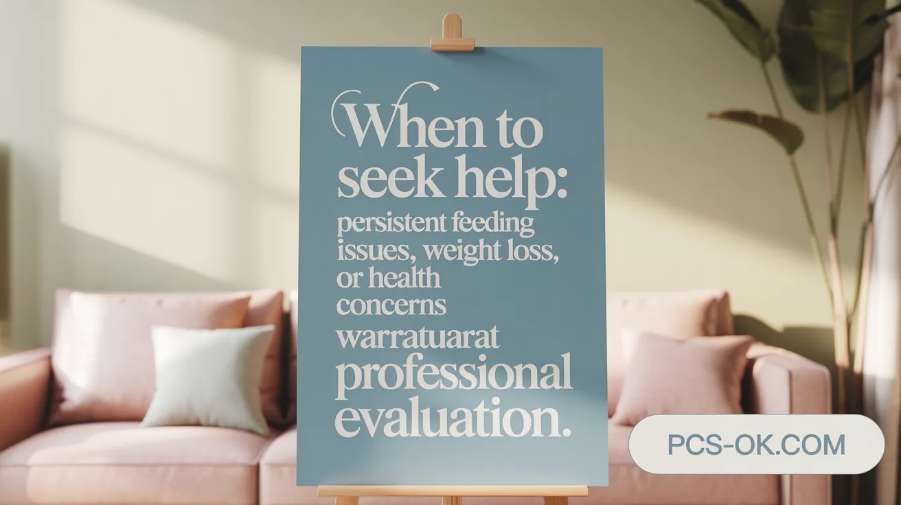 When to Seek Help: Persistent feeding issues, weight loss, or health concerns warrant professional evaluation.