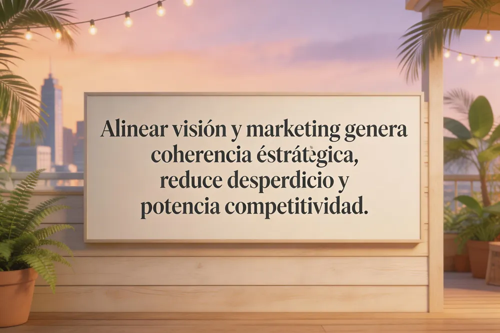 Alinear visión y marketing genera coherencia estratégica, reduce desperdicio y potencia competitividad.