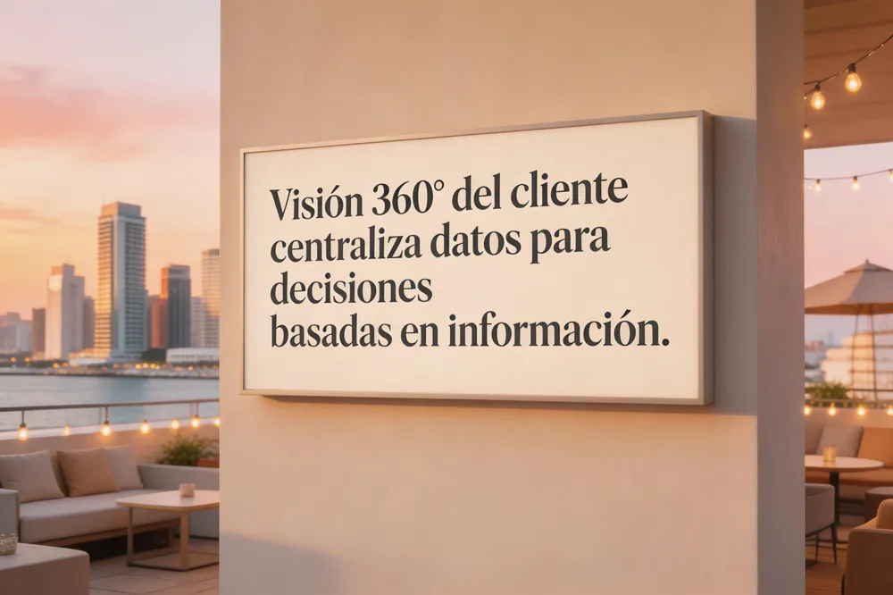 Visión 360° del cliente centraliza datos para decisiones basadas en información.