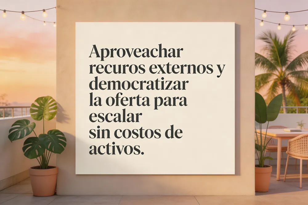 Aprovechar recursos externos y democratizar la oferta para escalar sin costos de activos.