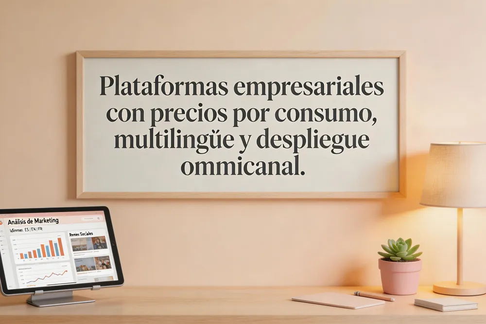 Plataformas empresariales con precios por consumo, multilingüe y despliegue omnicanal.