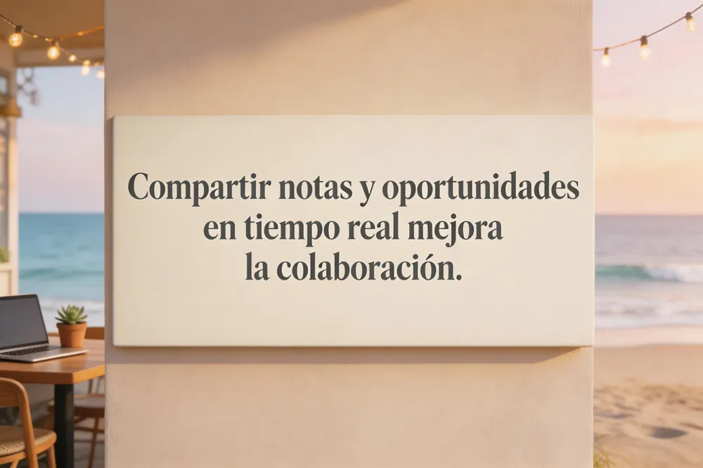Compartir notas y oportunidades en tiempo real mejora la colaboración.