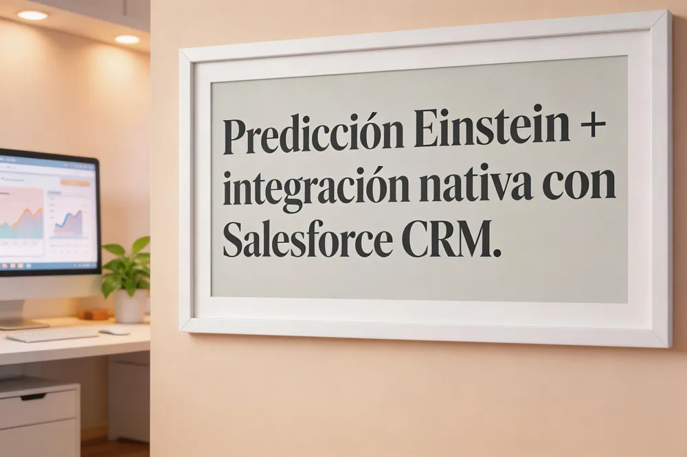 Predicción Einstein + integración nativa con Salesforce CRM.