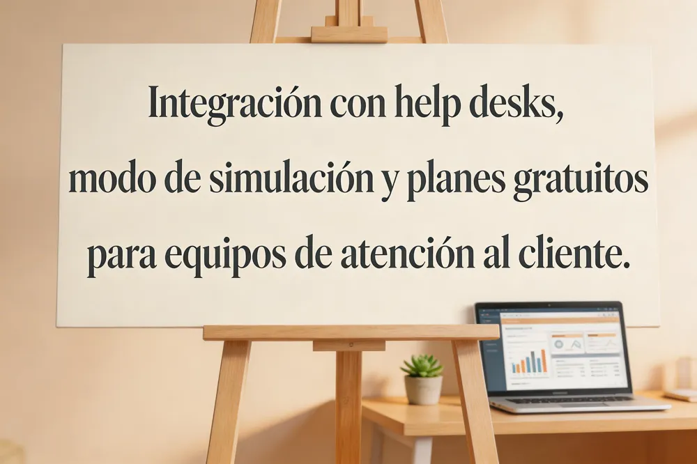 Integración con help desks, modo de simulación y planes gratuitos para equipos de atención al cliente.
