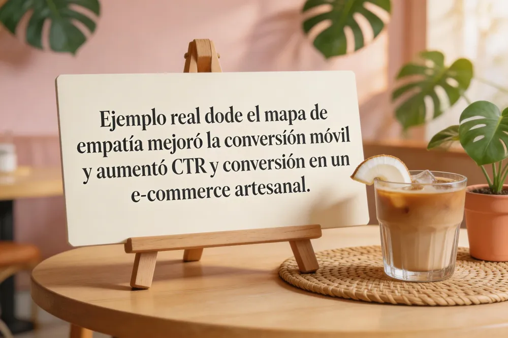 Ejemplo real donde el mapa de empatía mejoró la conversión móvil y aumentó CTR y conversión en un e‑commerce artesanal.