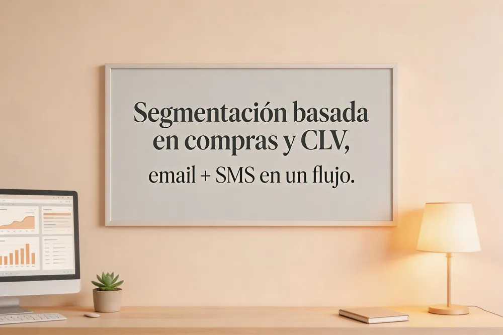 Segmentación basada en compras y CLV, email + SMS en un flujo.