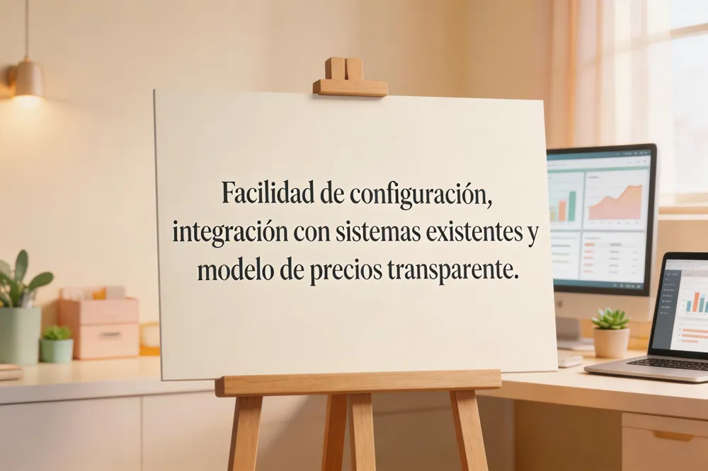 Facilidad de configuración, integración con sistemas existentes y modelo de precios transparente.