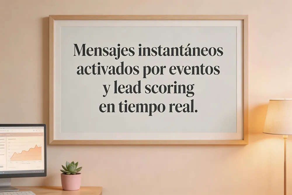 Mensajes instantáneos activados por eventos y lead scoring en tiempo real.