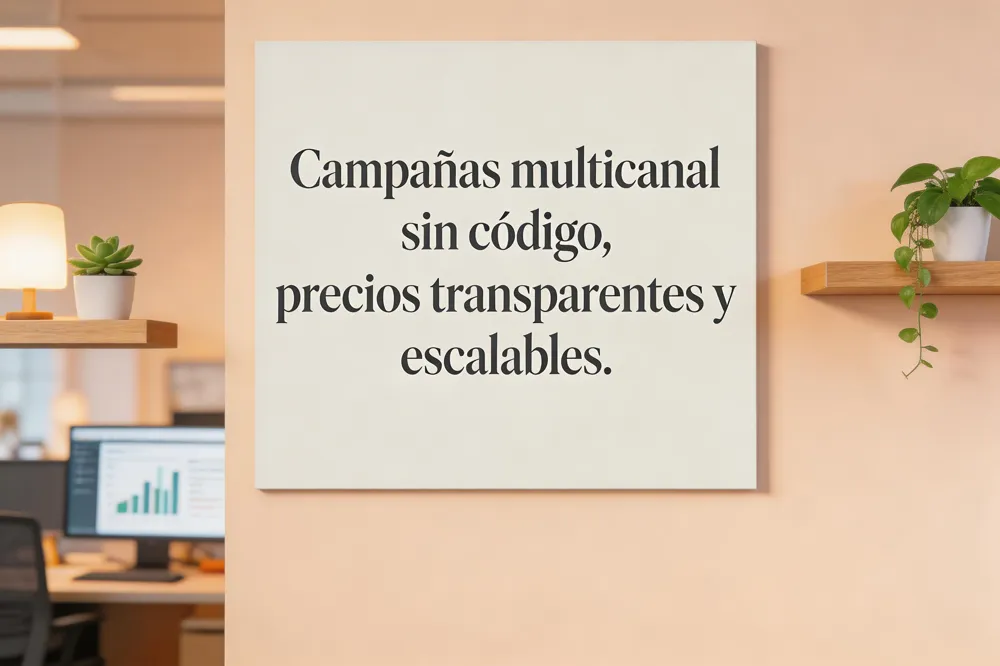 Campañas multicanal sin código, precios transparentes y escalables.