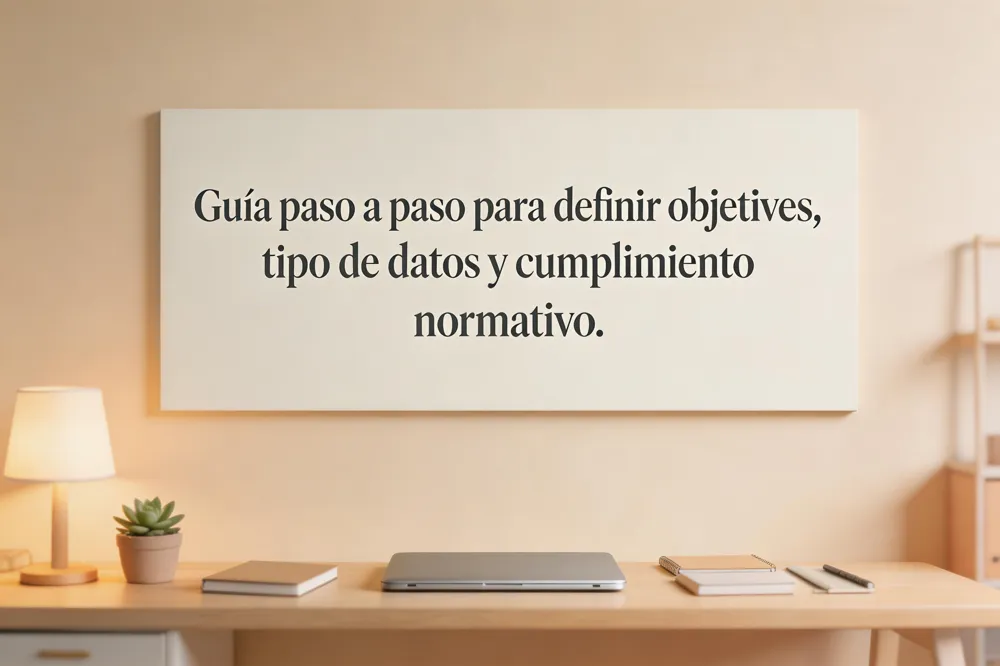 Guía paso a paso para definir objetivos, tipo de datos y cumplimiento normativo.