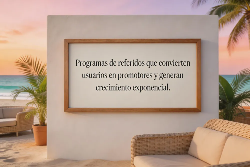 Programas de referidos que convierten usuarios en promotores y generan crecimiento exponencial.