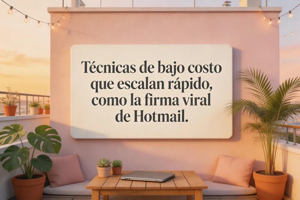 Técnicas de bajo costo que escalan rápido, como la firma viral de Hotmail.