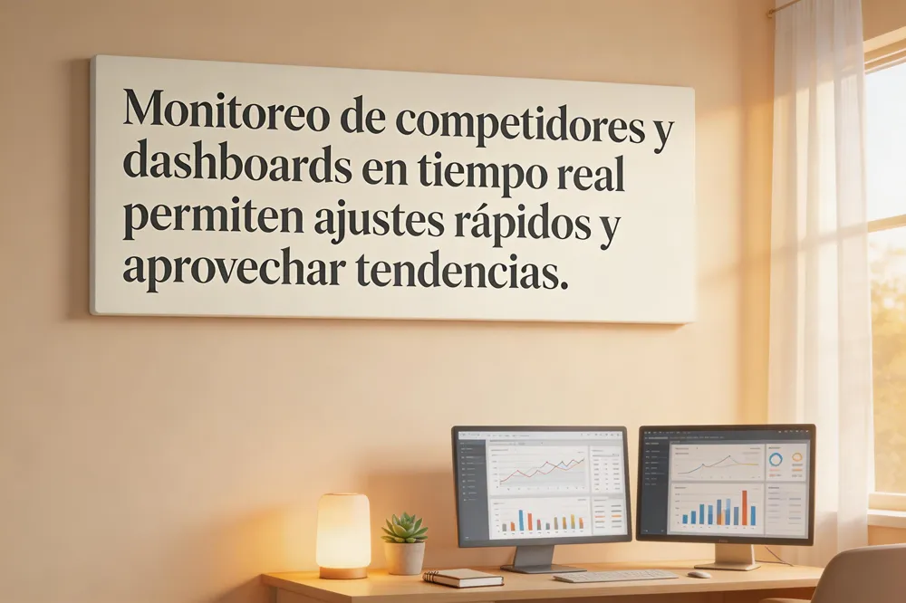 Monitoreo de competidores y dashboards en tiempo real permiten ajustes rápidos y aprovechar tendencias.