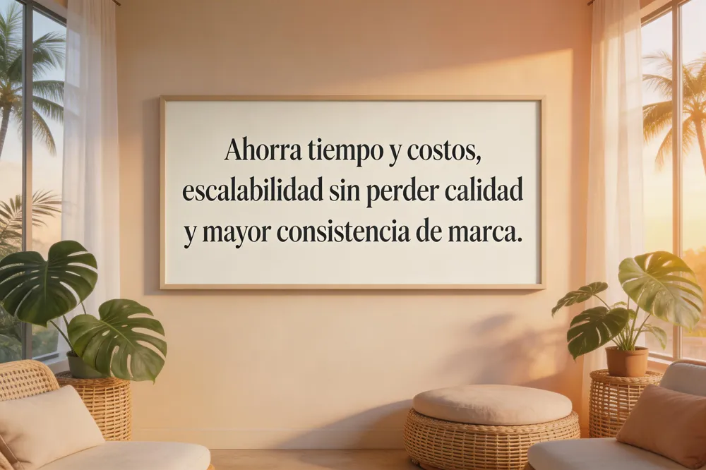 Ahorra tiempo y costos, escalabilidad sin perder calidad y mayor consistencia de marca.