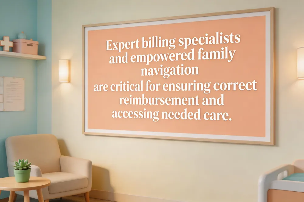 Expert billing specialists and empowered family navigation are critical for ensuring correct reimbursement and accessing needed care.