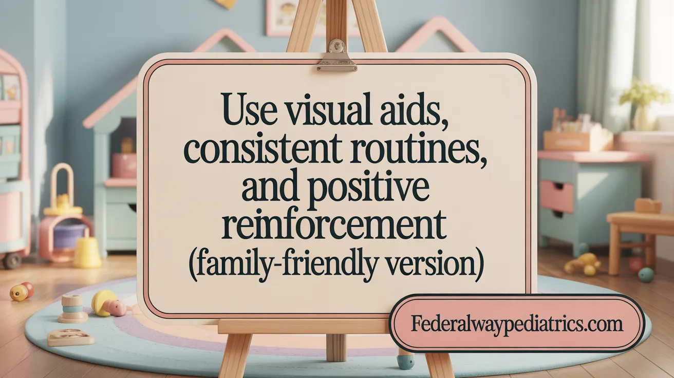 Use Visual Aids, Consistent Routines, and Positive Reinforcement