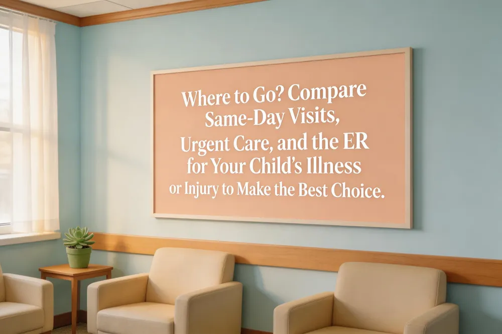Where to Go? Compare Same-Day Visits, Urgent Care, and the ER for Your Child's Illness or Injury to Make the Best Choice.