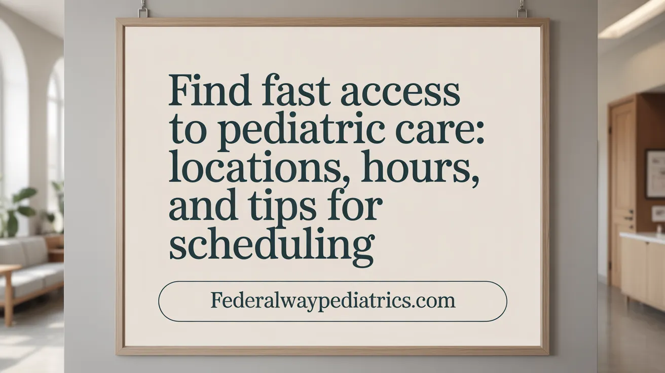 Find Fast Access to Pediatric Care: Locations, Hours, and Tips for Scheduling