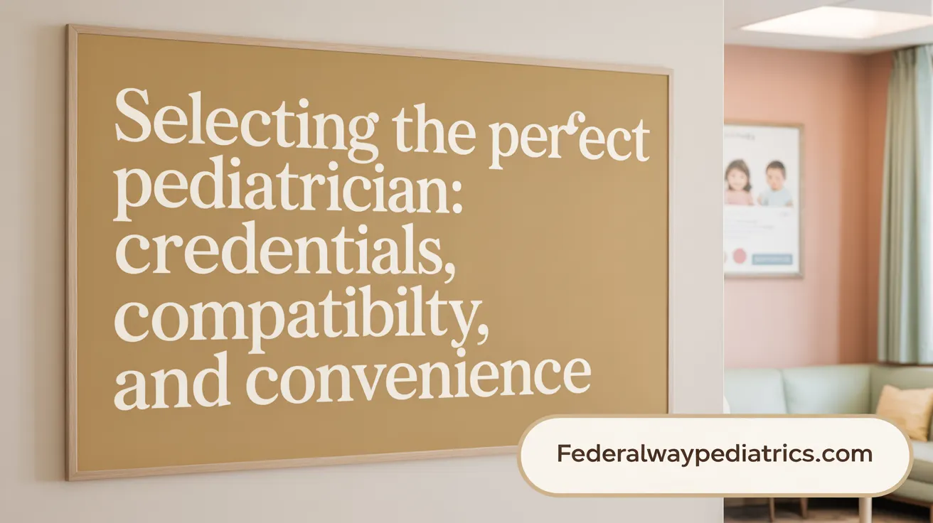 Selecting the Perfect Pediatrician: Credentials, Compatibility, and Convenience