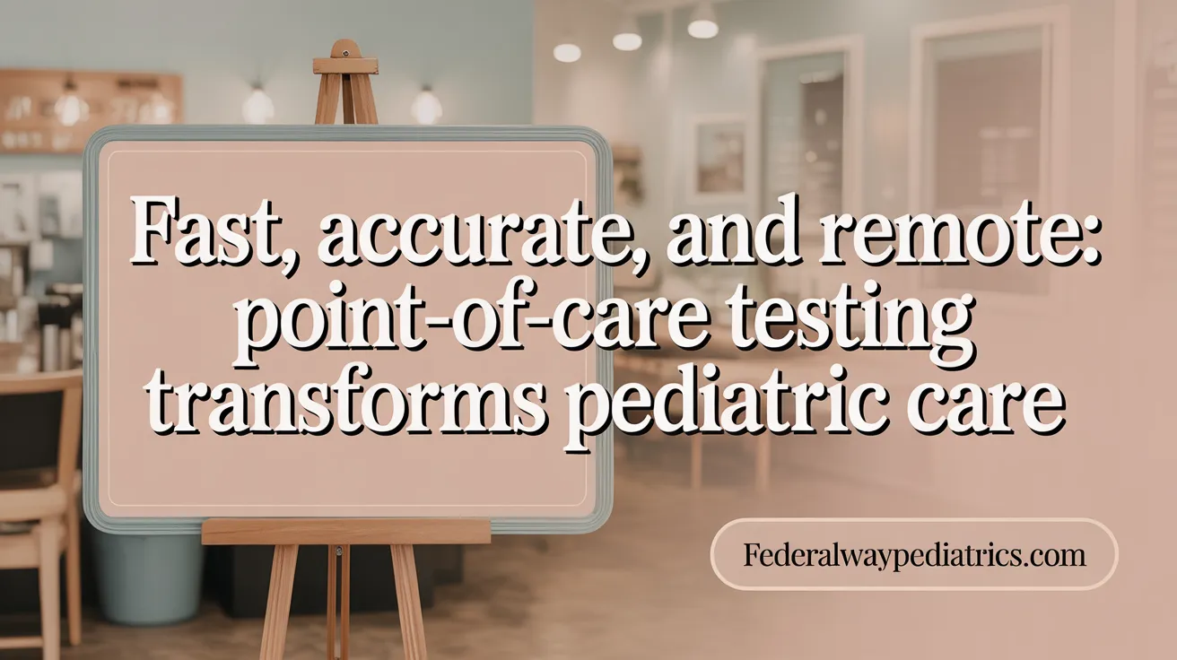 Fast, Accurate, and Remote: Point-of-Care Testing Transforms Pediatric Care