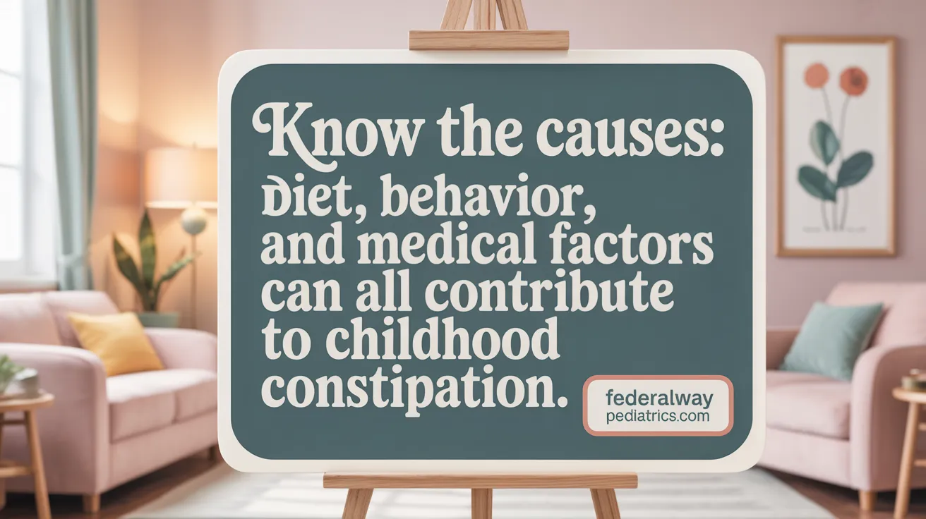 Know the causes: Diet, behavior, and medical factors can all contribute to childhood constipation.