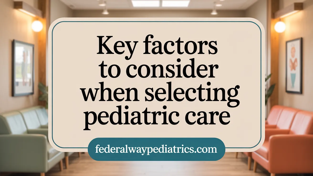 Key Factors to Consider When Selecting Pediatric Care