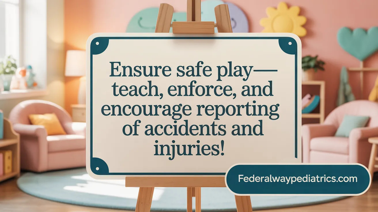 Ensure safe play—teach, enforce, and encourage reporting of injuries!.