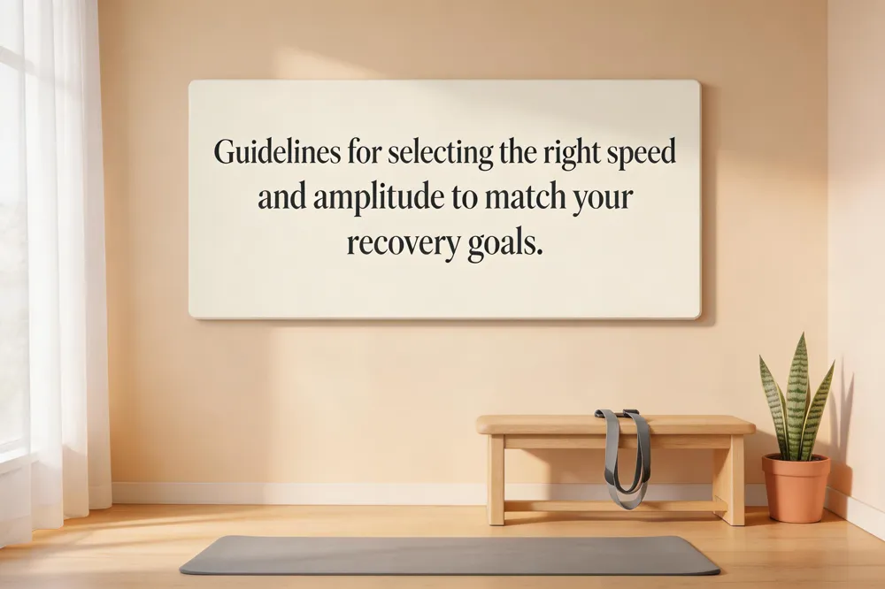 Guidelines for selecting the right speed and amplitude to match your recovery goals.