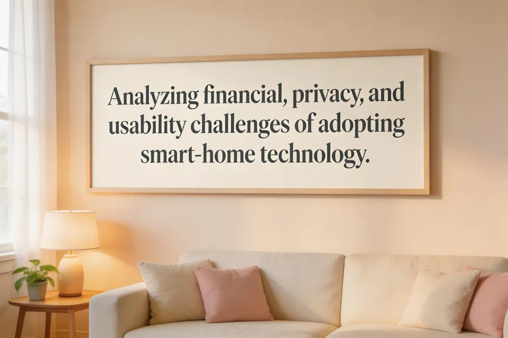 Analyzing financial, privacy, and usability challenges of adopting smart‑home technology.