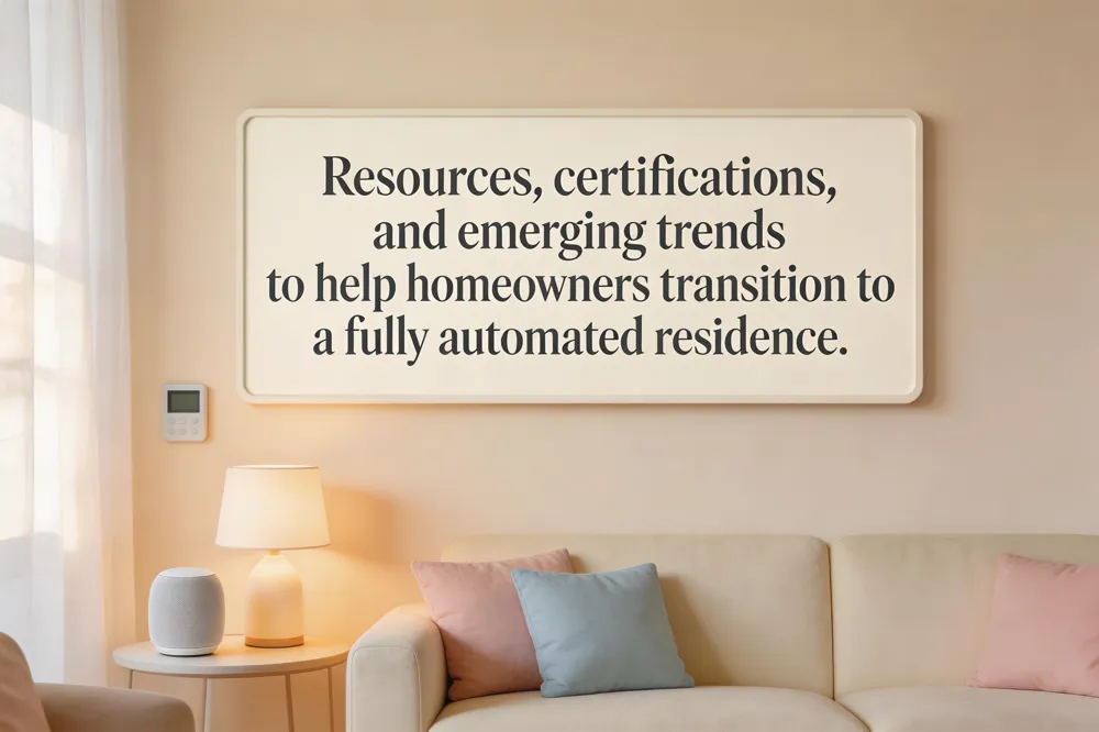 Resources, certifications, and emerging trends to help homeowners transition to a fully automated residence.