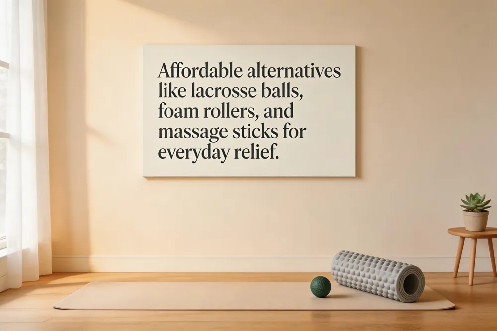 Affordable alternatives like lacrosse balls, foam rollers, and massage sticks for everyday relief.
