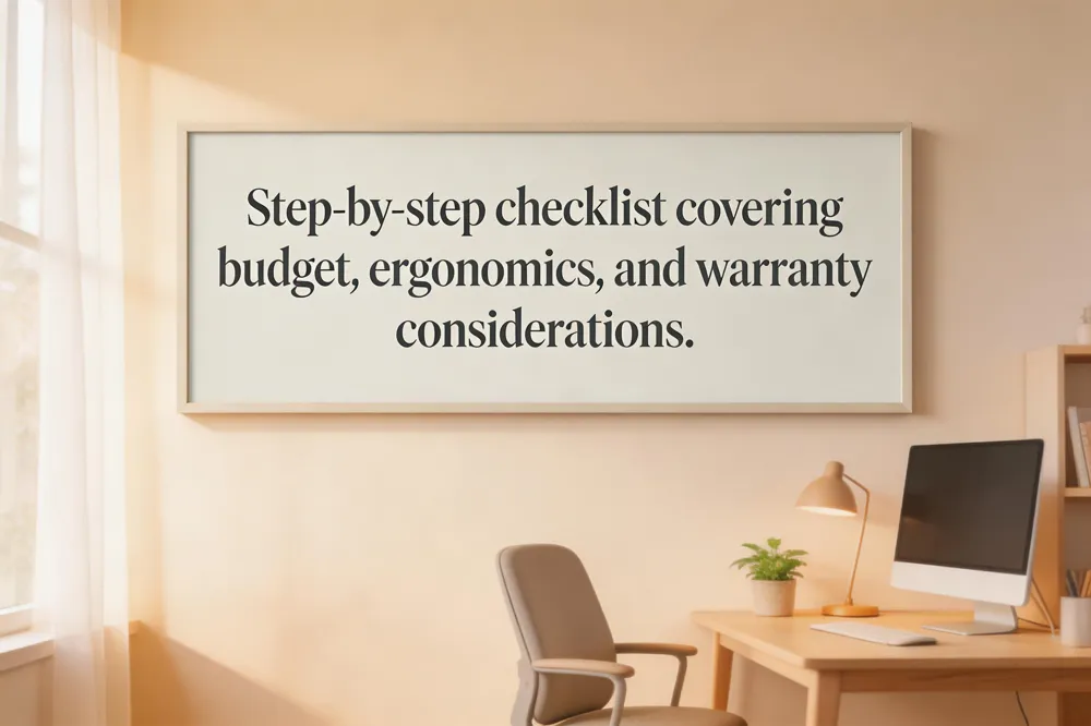 Step‑by‑step checklist covering budget, ergonomics, and warranty considerations.