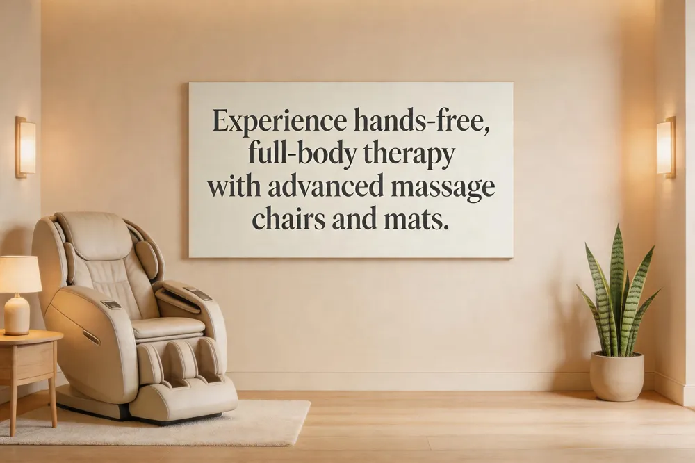 Experience hands‑free, full‑body therapy with advanced massage chairs and mats.