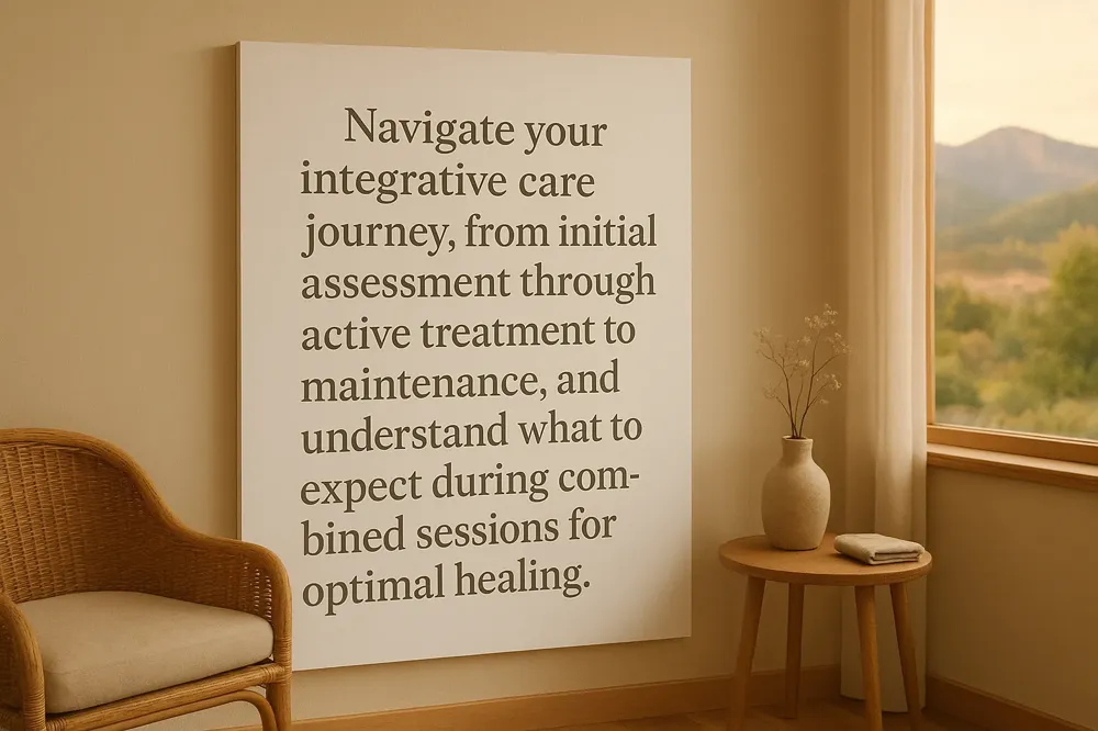 Navigate your integrative care journey, from initial assessment through active treatment to maintenance, and understand what to expect during combined sessions for optimal healing.