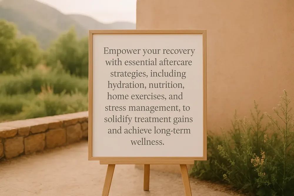 Empower your recovery with essential aftercare strategies, including hydration, nutrition, home exercises, and stress management, to solidify treatment gains and achieve long-term wellness.