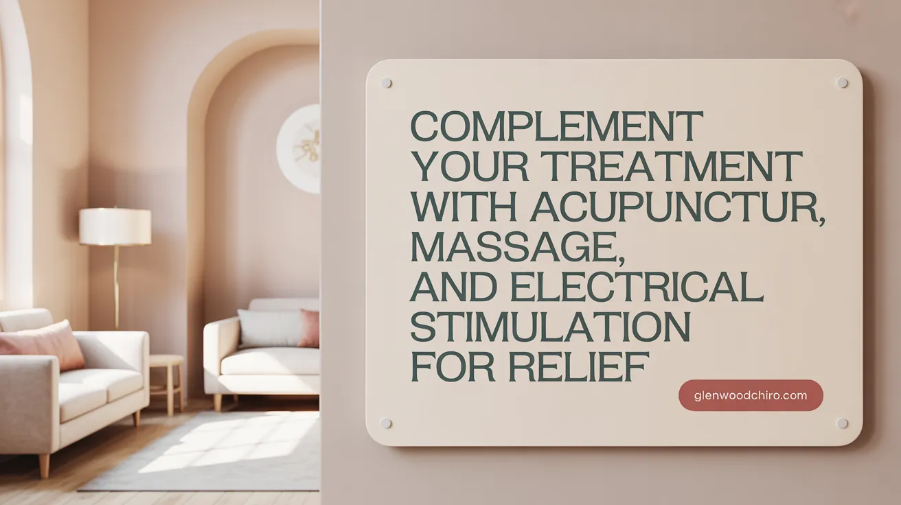 Complement your treatment with acupuncture, massage, and electrical stimulation for relief